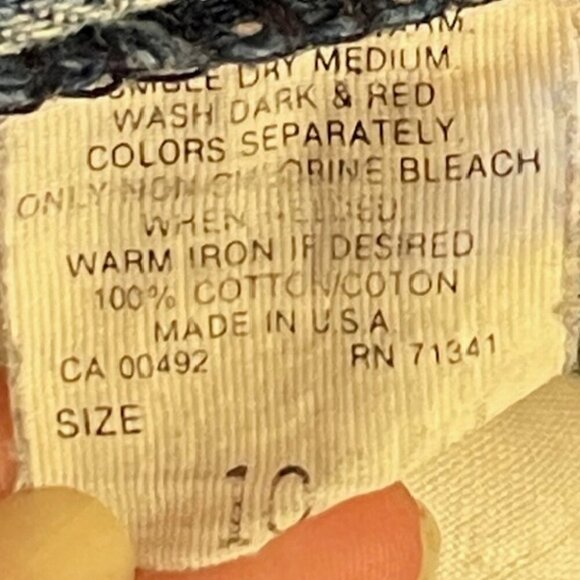 Vintage 70's 80's Denim Bean Ultra High Rise Mom Jeans Straight Union Made 28 - Picture 4 of 12